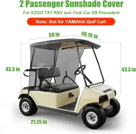 2-passenger 10l0l F26-c Golf Cart Sunshade Curtain Black Foldable Sun Shade 2-passenger 10l0l F26-c Golf Cart Sunshade Curtain Black Foldable Sun Shade