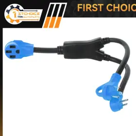 1st109399choice 1stchoice-autoparts Rv Power Cord Adapter 50 Amp Female To 30 - 15 Male Y Split Wholesale