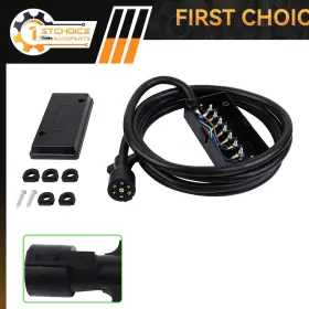 1st160731choice 1stchoice-autoparts W/12 Foot Cable Rv 7 Way Plug Inline Pre-wired Trailer Cord Junction Box 1st160731choice 1stchoice-autoparts W/12 Foot Cable Rv 7 Way Plug Inline Pre-wired Trailer Cord Junction Box