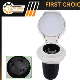 1st160760choice 1stchoice-autoparts 125v/250 50 Amp Power Cord Twist Electrical Lock In White Boat Rv Marine Inlet