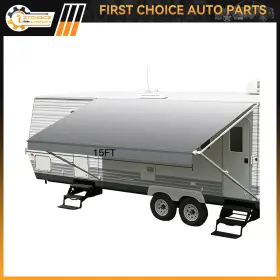 1st178283choice 1stchoice-autoparts 14.1ft 8ft Waterproof Rv Awning Fabric Replacement For Grey Fade Camper Trailer