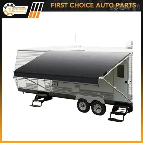 1st178292choice 1stchoice-autoparts 12.1ft 8ft Waterproof Rv Awning Fabric Replacement For Camper Trailer Black Fade