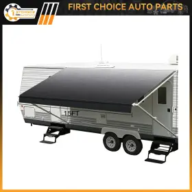 1st178294choice 1stchoice-autoparts 14.1ft 8ft Waterproof Rv Awning Fabric Replacement For Camper Trailer Black Fade
