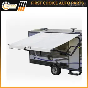 1st178344choice 1stchoice-autoparts 20.1ft 8ft Waterproof Rv Awning Fabric Replacement For Camper Trailer White