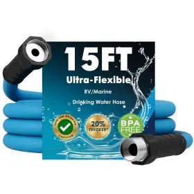 Wh-15 A In 15 Ft Rv Water Hose 5/8 Inch Leadfree Drinking Nokink Flexible Design Wh-15 A In 15 Ft Rv Water Hose 5/8 Inch Leadfree Drinking Nokink Flexible Design