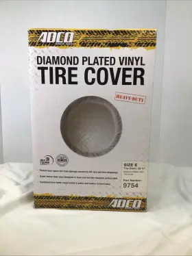 9754 Adco Diamond Plated Vinyl Spare Tire Cover Size E Diameter 29 3/4 Inch