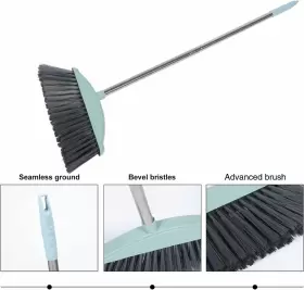 Ckyq62217xdjh113xsd6xxe31 Alipis Cleaning Supplies Home Broom With Metal Handle Silver Sky-blue #2