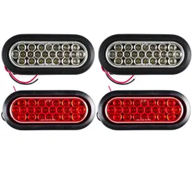 Astp5038rw22 All Star Truck Parts 2 Red White 6 Inch Oval 24 Led Trailer Stop Turn Tail Re Astp5038rw22 All Star Truck Parts 2 Red White 6 Inch Oval 24 Led Trailer Stop Turn Tail Re