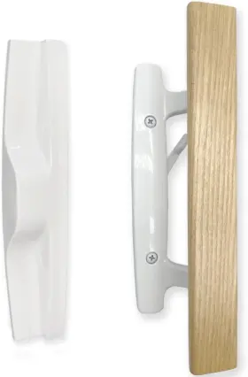 Allywasai 768484470794 Patio Sliding Door Handle Set Perfect Replacement Mortise Style Wood White