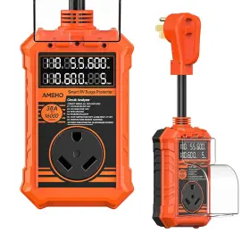 Warsp-df19-us Ameho Rv Surge Protector 30a-16000j 6 Digital Display Waterproof Led Smart Auto