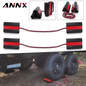 Lkt162 Annx 4 Pack Heavy-duty Rubber Wheel Chocks Non-slip Reflective With Nylon Rope Lkt162 Annx 4 Pack Heavy-duty Rubber Wheel Chocks Non-slip Reflective With Nylon Rope