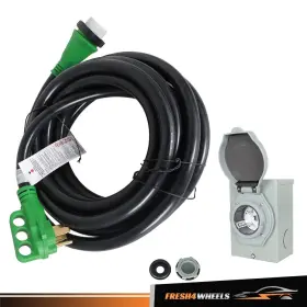 Fh4357640l Antoc Tool Generator Cord Power Inlet Box Twist Lock Connector Kit 4-prong 25/30ft 50amp