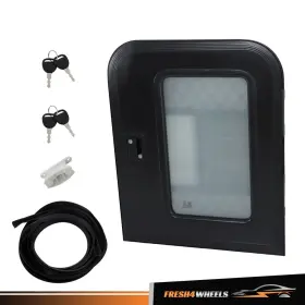 Fh5542798l Antoc Tool 26 Inch X 32 Passenger Side Tear Drop Trailer Entry Door Rv Camper Black