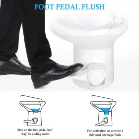 22gft001-3702-0709.v1 Apluschoice 20 Inch Rv Camper Toilet Gravity Flush Foot Pedal Home Caravan Travel Camping #2 22gft001-3702-0709.v1 Apluschoice 20 Inch Rv Camper Toilet Gravity Flush Foot Pedal Home Caravan Travel Camping #2