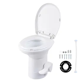 22gft002-5704-0709 Apluschoice Rv Toilet Porcelain Enamel Gravity Flush Camper Trailer Travel