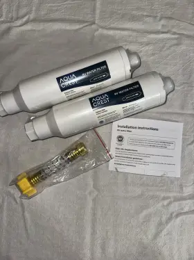 Aqua Crest Ewf-8056a 2- Pack Rv Inline Hose Water Filter And Protector Nsf Certified
