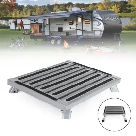 N002-a015 Artudatech Folding Aluminum Platform Rv Step Stool Trailer Camper Working Ladder Portable