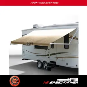 Asf178ed321r09 As-speedfather Yellow Rv Awning Fabric 19.1 Feet Length Camper Replacement Shade 8ft