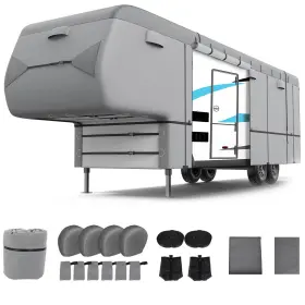 Asf182ed175r01 As-speedfather 5th Wheel Rv Cover Motorhome Travel Trailer Camper Non-woven Fabric 31ft-34ft