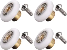 Atoplee 650076855204 4 Pcs Shower Door Rollers Runners Wheels Roller Diameter 19mm White Atoplee 650076855204 4 Pcs Shower Door Rollers Runners Wheels Roller Diameter 19mm White