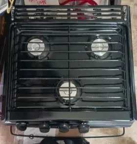 Cv-35bp Atwood 529943 Wedgewood Cv-35b Rv Camper Cooktop Burner Black With Bi-fold Cover