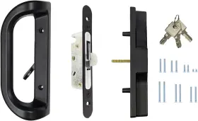 Au0420909us Augenweide Sliding Patio Door Handle Set With Key Cylinder And Mortise Lock Fits Black