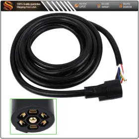 Aut1607530us Aut 7 Way 12 Ft Trailer Cord Wire Harness Light Plug Connector Molded Rv Cable