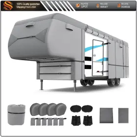 Aut1821750us Aut 31-34ft Nonwoven Fabric 5th Wheel Trailer Rv Cover Extra Upgraded 5 Layers