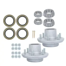 Yi118519y Auto-yictory W/trailer Bearing Kit 2 Set 6000lbs Spindle 6 On 5.5 Inch Galvanized Trailer Hub