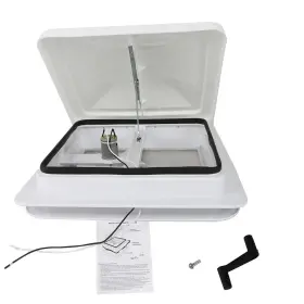 Yi181608y Auto-yictory Universal Rv Roof Vent& Fan Kit White 14 Inch X 12v 6 Blades For Camper Trailer