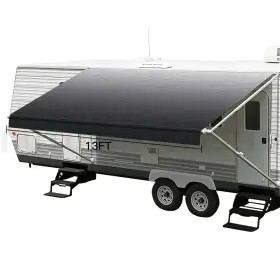 12507245 Autobasicparts 8 Inch Black Rv Awning Fabric 13 Feet Length Camper Replacement Shade