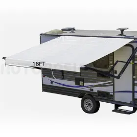 12507292 Autobasicparts White 8 Inch Rv Awning Fabric 16 Feet Length Camper Shade