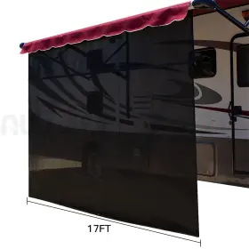 12507304 Autobasicparts Black 8 Inch Rv Shade Screen Mesh 17 Foot Length For Camper Trailer Canopy 12507304 Autobasicparts Black 8 Inch Rv Shade Screen Mesh 17 Foot Length For Camper Trailer Canopy