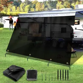 12507312 Autobasicparts Black 9 Inch Rv Shade Screen Mesh 17 Foot Length For Camper Trailer Canopy #2 12507312 Autobasicparts Black 9 Inch Rv Shade Screen Mesh 17 Foot Length For Camper Trailer Canopy #2