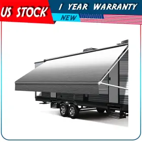 Adp1185210517828301g Autodayplu 14.1ft 8ft Waterproof Rv Awning Fabric Replacement For Camper Trailer Grey Fade