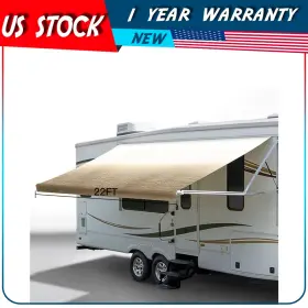 Adp178323828901d Autodayplu 21.1ft 8ft Waterproof Rv Awning Fabric Replacement For Camper Trailer Yellow