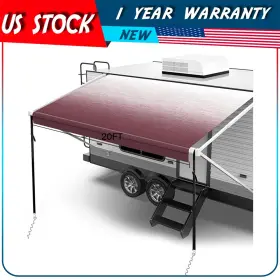 Adp178332828901d Autodayplu 19.1ft 8ft Waterproof Rv Awning Fabric Replacement For Camper Trailer Pink