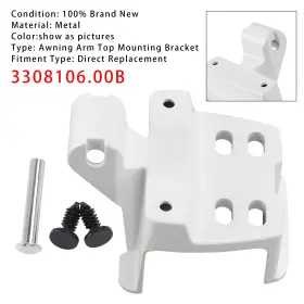 3308106.00b Automoto8 White Awning Arm Top Mounting Bracket Kit For Dometic 3308106.00