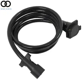 Apo280160 Autoooparts 4/6/810/12ft 7 Way Pin Trailer Extension Cord With Plug Double Prongs Connector Apo280160 Autoooparts 4/6/810/12ft 7 Way Pin Trailer Extension Cord With Plug Double Prongs Connector
