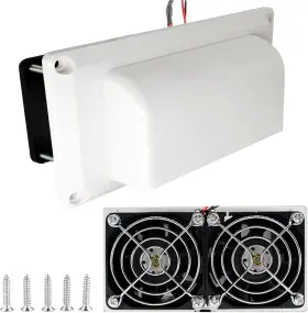 1i706206 Autoxbert Rv Side Vent Fan 25w 12v Small 5.97in 3.15in White