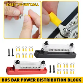 Arl-xw6s Auxito 2x 12 Terminal Block Bar Bus And Cover 12v Distribution Auto Boat Power Us Arl-xw6s Auxito 2x 12 Terminal Block Bar Bus And Cover 12v Distribution Auto Boat Power Us