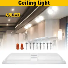 Cbd-20led-2y-4w Auxito Rv 12v Light Interior With Switch Frosted Double Dome Trailer Camper Marine Ip67