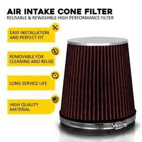 Dgt-6in-6in-r Auxito 6 Inch Cold Air Intake Cone Replacement Dry Filter Red Universal 1/2/3set Dgt-6in-6in-r Auxito 6 Inch Cold Air Intake Cone Replacement Dry Filter Red Universal 1/2/3set