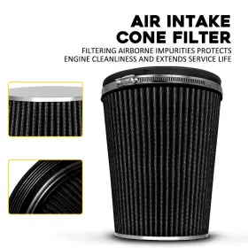 Dgt-6in-8in-h Auxito 1/2/3set Universal 6 Inch Inlet Cold Air Intake Cone Dry Filter Black 8 Tall Dgt-6in-8in-h Auxito 1/2/3set Universal 6 Inch Inlet Cold Air Intake Cone Dry Filter Black 8 Tall
