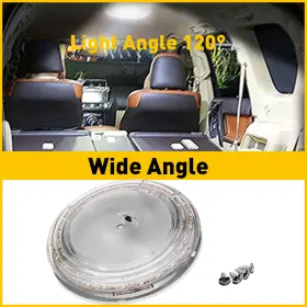 Gt-683 Auxito Rv Interior Led Ceiling Light Boat Camper Trailer Motorhome Dome Round 12v 24led