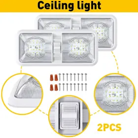 Ito-xdd-16545 Auxito Rv 2x Led 12v Fixture Ceiling Dome Light Trailer For Camper Marine Clear Ip67 Ito-xdd-16545 Auxito Rv 2x Led 12v Fixture Ceiling Dome Light Trailer For Camper Marine Clear Ip67
