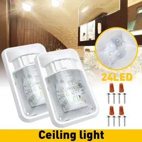 Led-f-s-nw-2-k Auxito 2x 12v Led Car Interior Roof Light Ceiling Dome Lamp For Rv Camper Trailer Truck