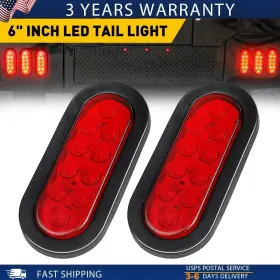 Wd-6in-2r Auxito 2pcs Red 10 Led Truck Trailer Sealed Tail Stop Running Brake Signal Lights 12v T Wd-6in-2r Auxito 2pcs Red 10 Led Truck Trailer Sealed Tail Stop Running Brake Signal Lights 12v T
