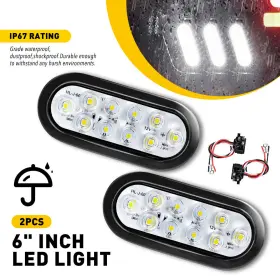 Wwd-wcd-49581 Auxito 2x 6 Inch Led Sealed Tail Reverse Signal Running Lights For Trailer Truck Tractors C