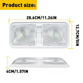 Xdd-06-tm1 Auxito Rv Led 12v Ceiling Fixture Double Dome Light For Camper Trailer Marine Frost #2